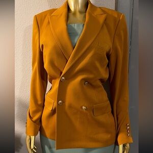 ASOS Mustard Double-Breasted Blazer